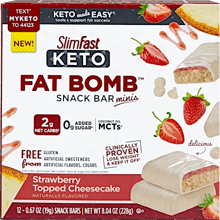 Keto Fat Bob Meal Snack Bar - Strawberry Topped Cheesecake